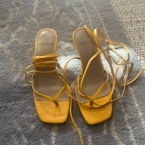 3” thong ankle wrap heel Ann Taylor